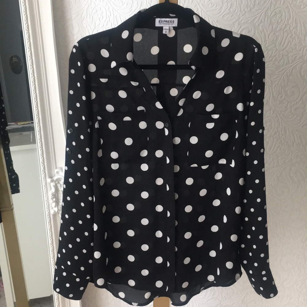Polka dot portofino blouse